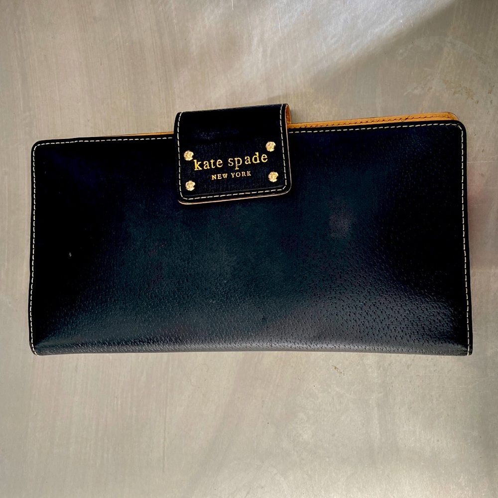 Kate Spade black large continental wallet